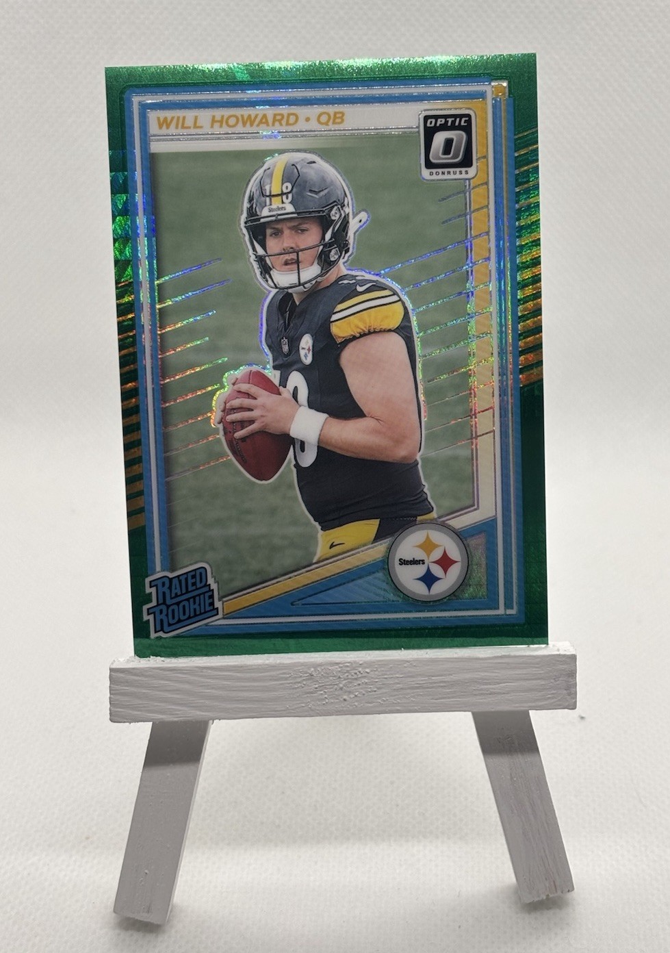 Panini Donruss Optic 2025 Will Howard #233 Rated Rookie Green Hyper Steelers NFL