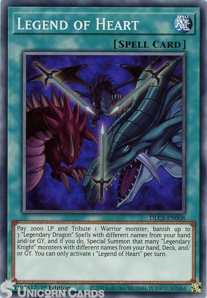 DLCS-EN008 Legend of Heart Common 1st Edition Mint YuGiOh Card