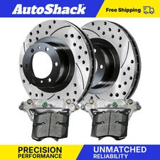 Front Drilled Slotted Brake Rotors Premium Ceramic Pad Caliper for Toyota Tacoma