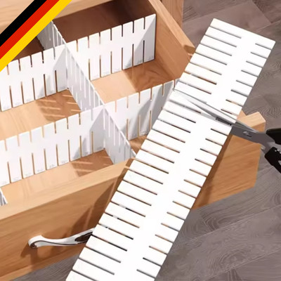 4x Schubladenteiler verstellbar Kunststoff Organizer Schublade Schrank DIY