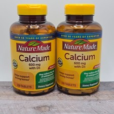 2X Nature Made Calcium 600mg with D3 Bone Support 220 Tablets Each 2026/2027