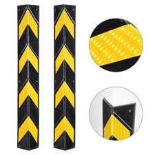 31 inch 2pc Rubber Corner Guard Wall Protectors L Shape Reflective Strips Garage
