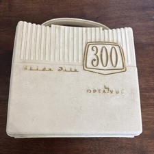 1960s Vintage Opta-Vue Off White Plastic 300 Slide File Case Snap Case Read 
