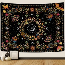 TTYQXZ Wall Tapestry Bohemian - Floral Vine Tapestry Wall Hanging Celestial