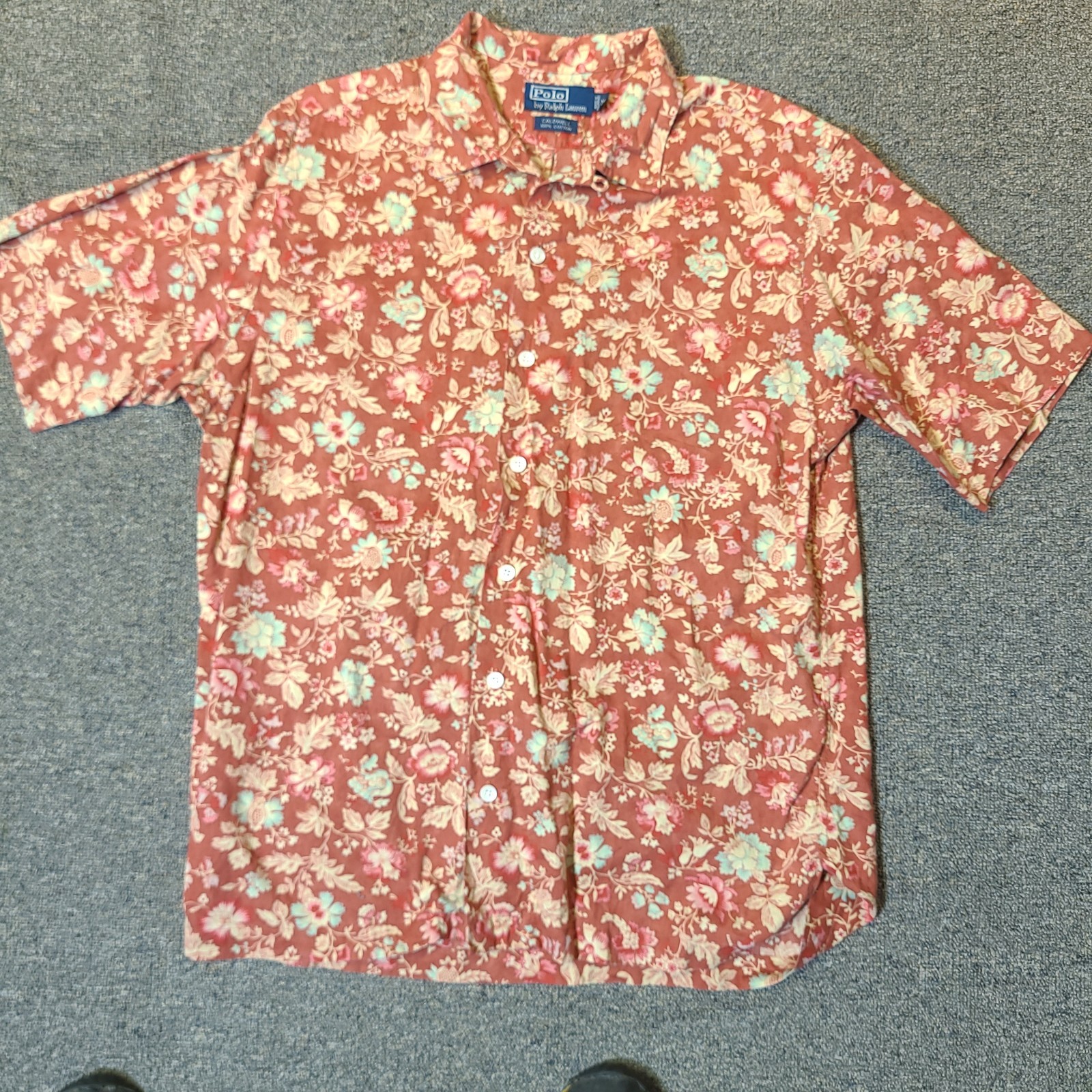 Vintage Polo Ralph Lauren Loop Collar Camp Shirt M  Caldwell  