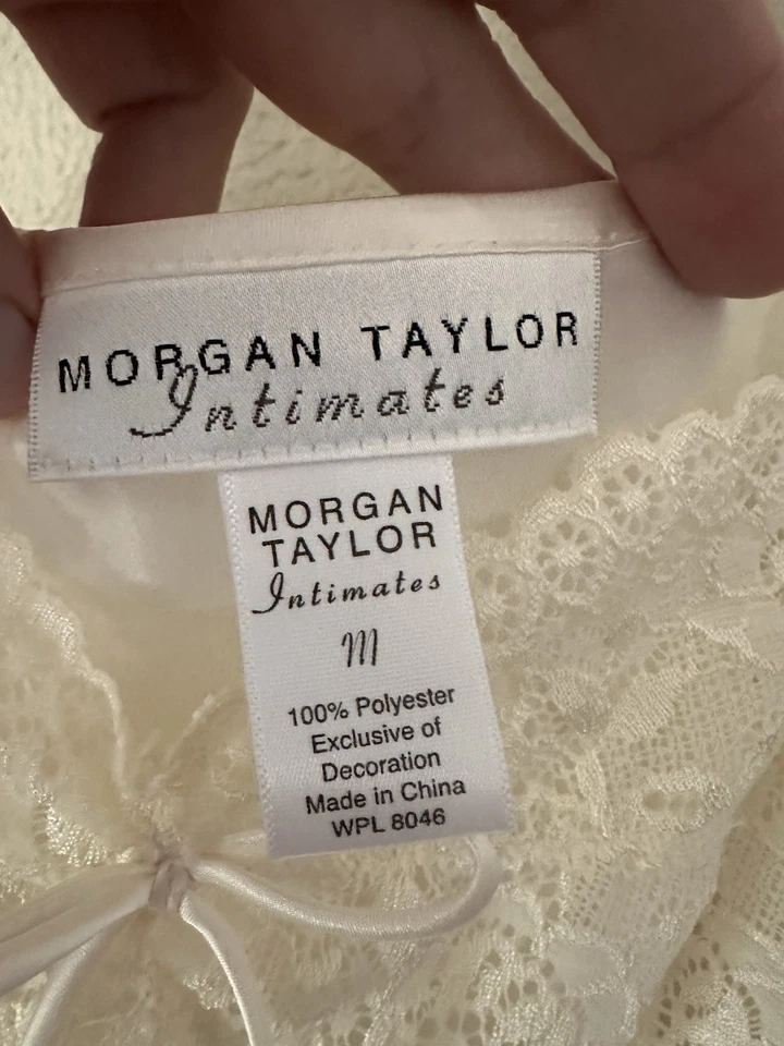 Женская ночная рубашка Morgan Taylor Satin Lace Chemise Slip цвет слоновой кости кремовый цвет - Изображение 4 из 4