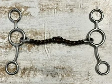 5” Twisted Snaffle Jr Cow Horse Bit Curved Sweet Iron