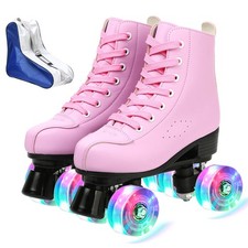 XUDREZ Roller Skates for Women Men Cozy PU Leather High-top Roller Skates for...
