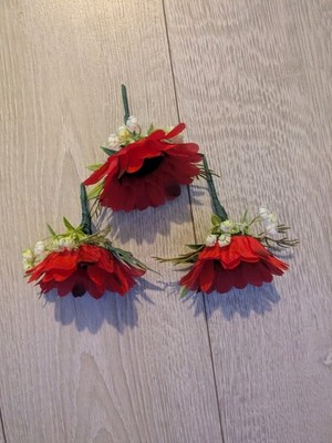 rote Sonnenblume künstliche Knopflöcher je 1,50 £