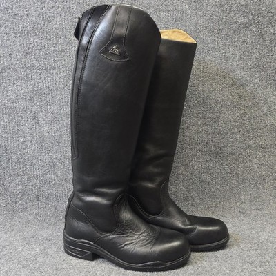Mountain Horse Black Leather Tall Equestrian Riding Zip Boots Womens Size 11