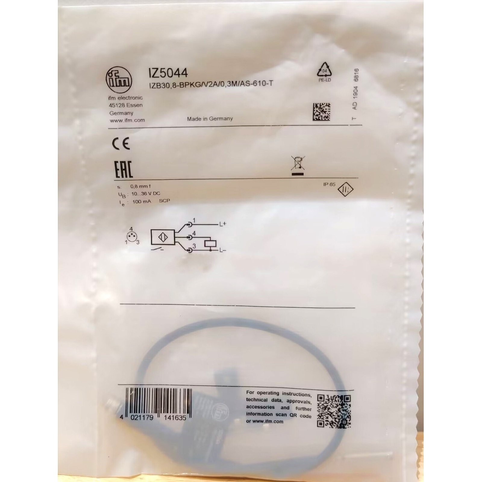 1PCS New IFM IZ5044 Inductive Sensor *cm