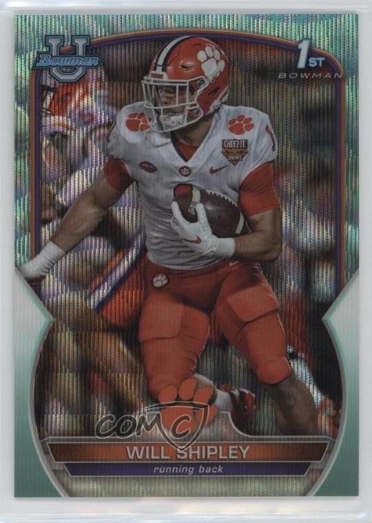 2022 Bowman U Chrome Aqua Wave Refractor 138/299 Will Shipley #73 14jr