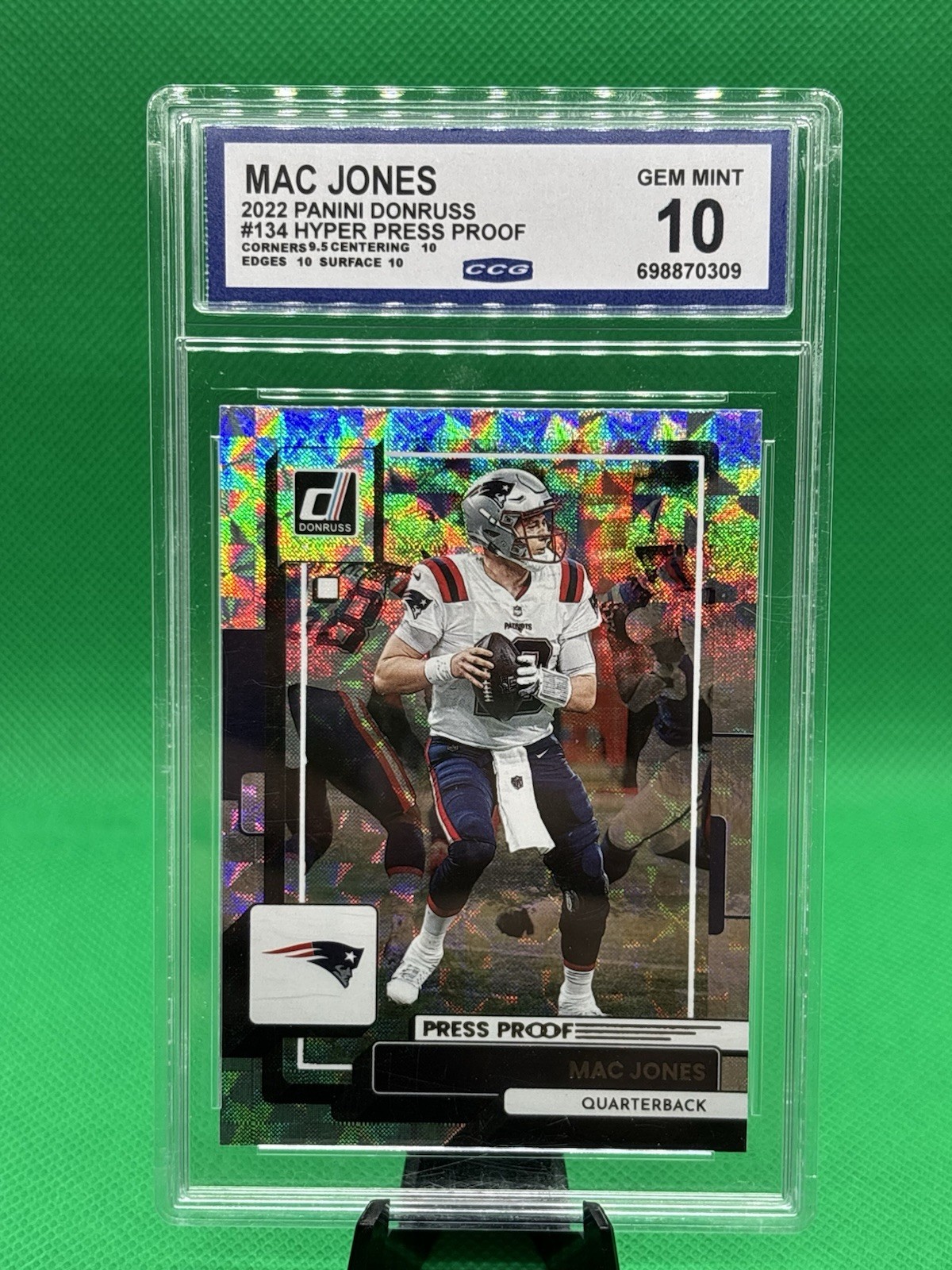 Panini 2022 Donruss Mac Jones New England Patriots #134 Hyper Press Proof