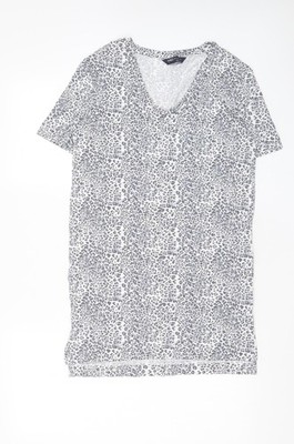 Marks and Spencer Damen Grau Tiermotiv Viskose T-Shirt Kleid Größe 6 V-Ausschnitt