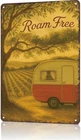 Vintage Metal Tin Sign Boho Camper Van Sunset Wall Art Decor 8X12inch