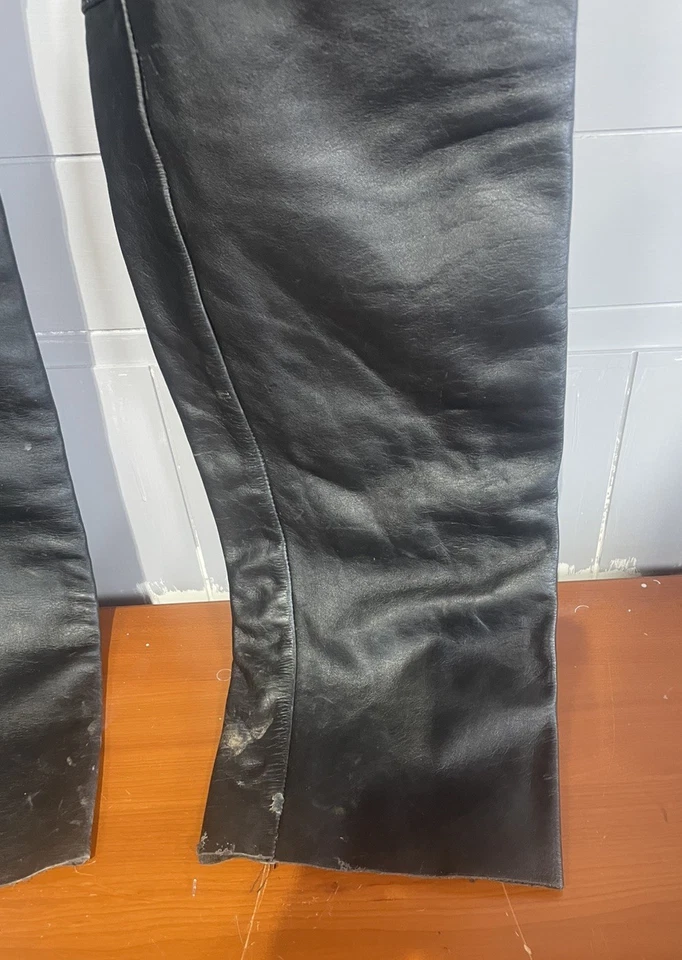 Joe Rocket Motorcycle Mens 34  Black Leather Pants Full Zip Snap Ankle Mot - Image 2 of 4