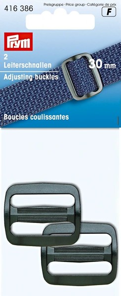 2 Prym Leiterschnallen 30Mm Schwarz (Steckschnalle / Leiter / Gurtband Taschen)-image