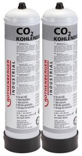 2x Rothenberger Kohlendioxid CO2 Schutzgas Stahl-Einwegflasche MAG-Schwei&szlig;en