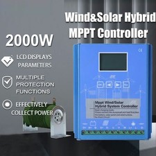 2KW DC12/24/48V MPPT Hybrid Solar Wind Turbine Charge Controller Boost Regulator