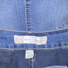 Cato Women  s Plus 20W Blue Solid Denim Pencil Midi Skirt Cotton Button