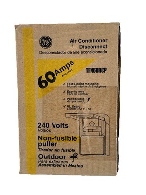 GE 60 Amp Non Fusible Air Conditioner Disconnect TFN60RCP Gray