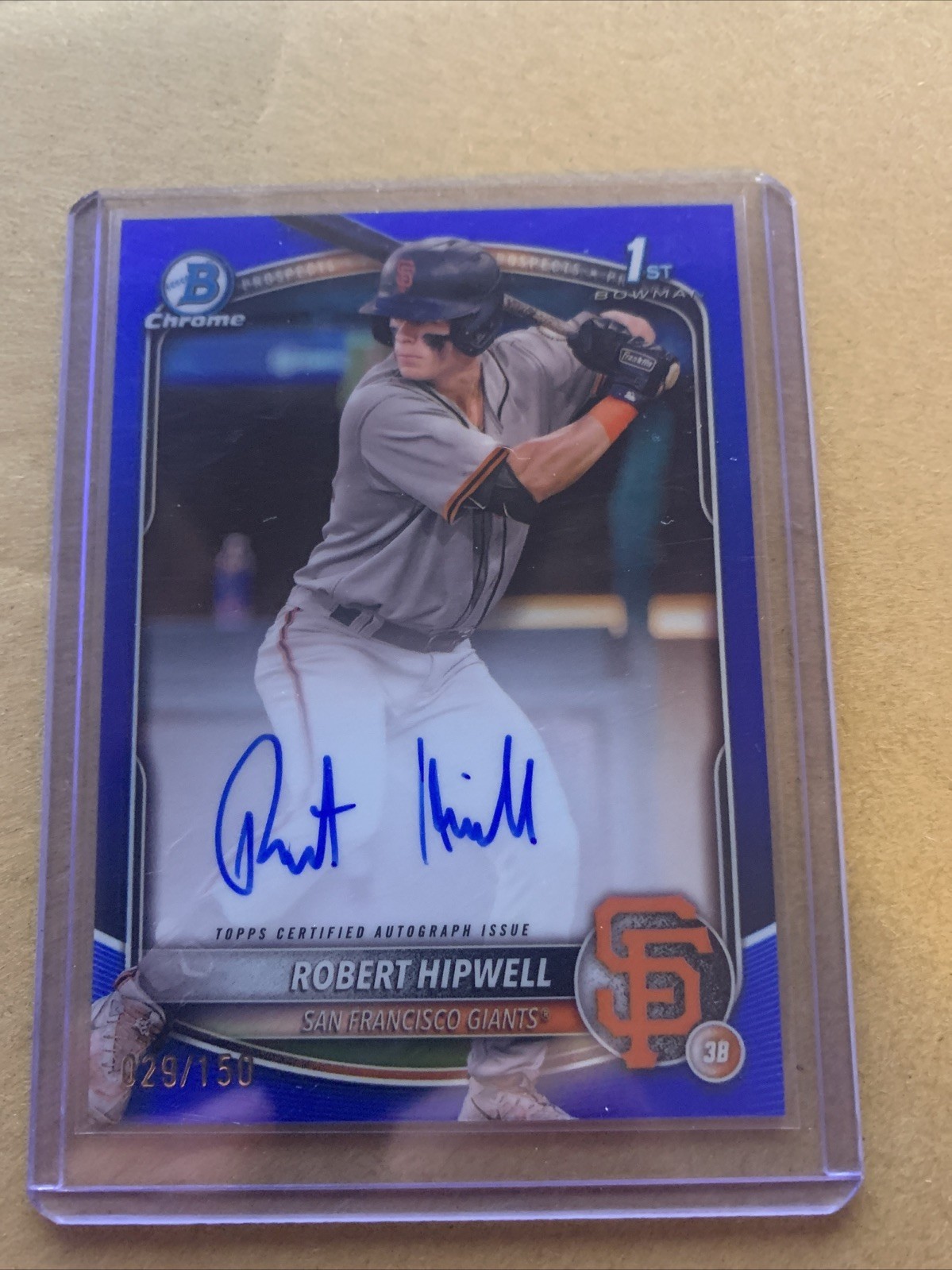 2025 Topps Bowman Chrome 1st Bowman Auto Robert Hipwell True Blue /150