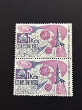 Czechoslovakia 1967 Outer Space Astronomy Strip of 2, 1457 Mi 1691 MNH OG