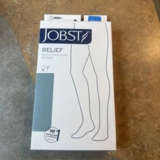 Jobst Relief Knee Highs Open Toe Womens Large Compression Full Calf Beige 15-20