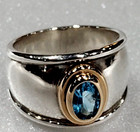 James Avery Christina Ring with Blue Topaz in Sterling Silver & 18k Gold Sz 6 — photo 5