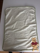Disney Winnie the Pooh Bee Cream Ivory Baby Blanket Green Trim