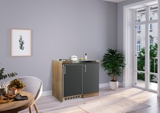 Cucina mini cucina singola angolo cottura dispensa rovere grigio Levin 100 cm Respkta