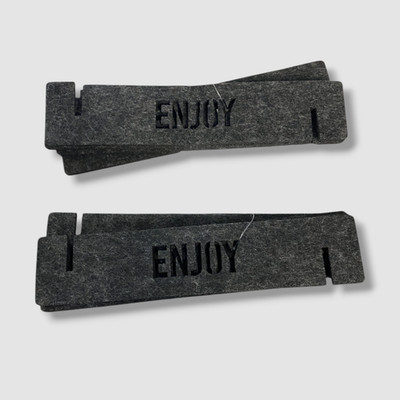 The Cellar Black Words Felt Napkin Rings 2 Pck