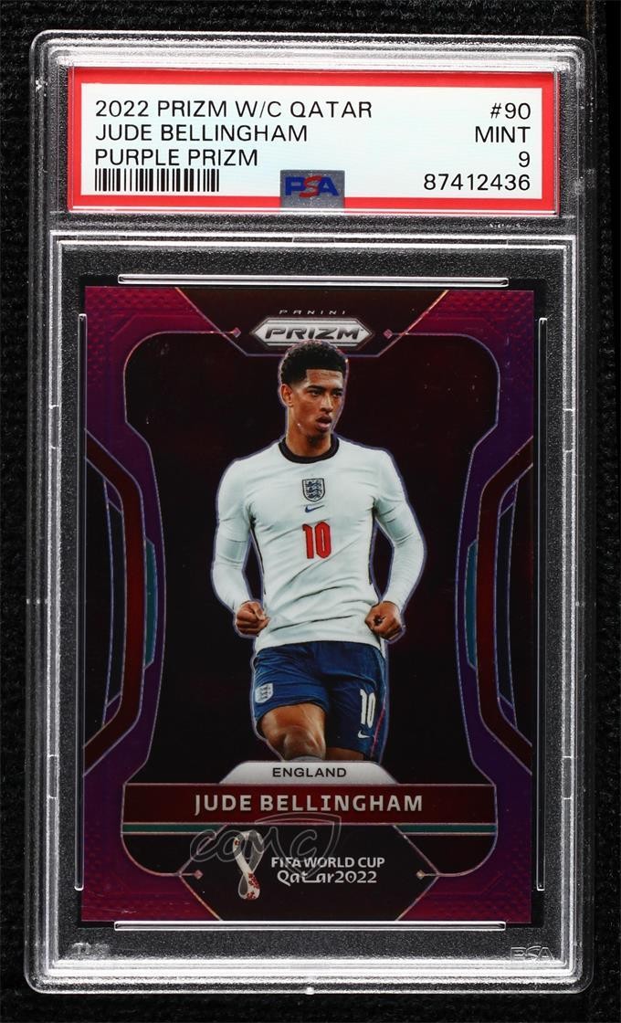 2022 Panini Prizm World Cup Qatar Purple 95/199 Jude Bellingham PSA 9 MINT 0sc3