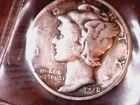 1938-S  SILVER MERCURY DIME - GRADES "VERY FINE"