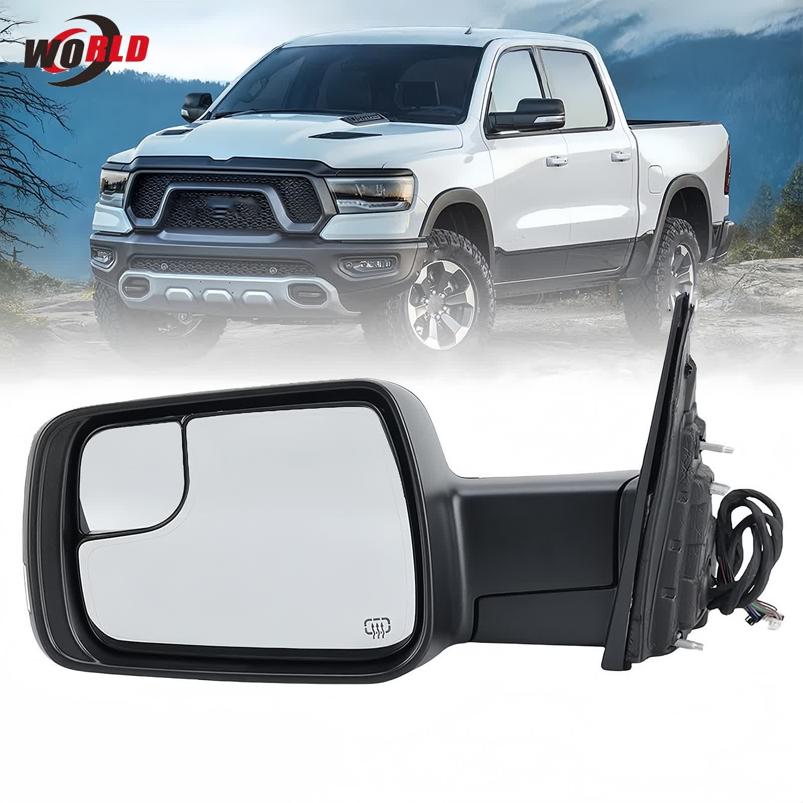 For 19-24 Ram 1500 Left Side Textured Mirror w/ Power Fold Signal & Puddle Lamp thumbnail 14