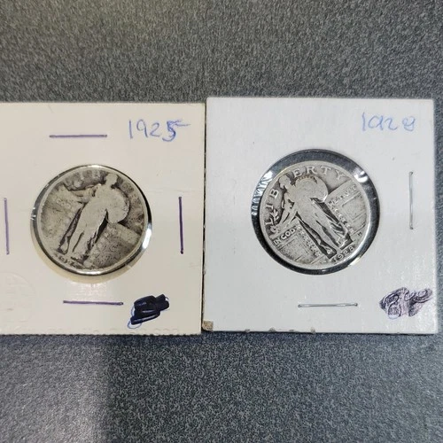 Standing Liberty Quarter 1925 & 1928 Silver 25C Lot of 2 #349