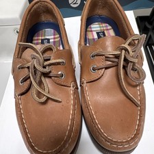 Sperry Top-Sider A/O 2 Eye Women's Brown Leather Boat Shoes Non-Marking Size 7