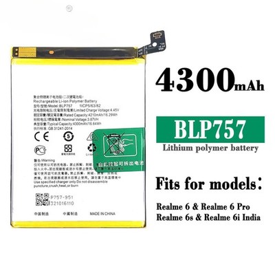 New Replacement Battery For OPPO realme6 6i 6pro Mobile Phone BLP757