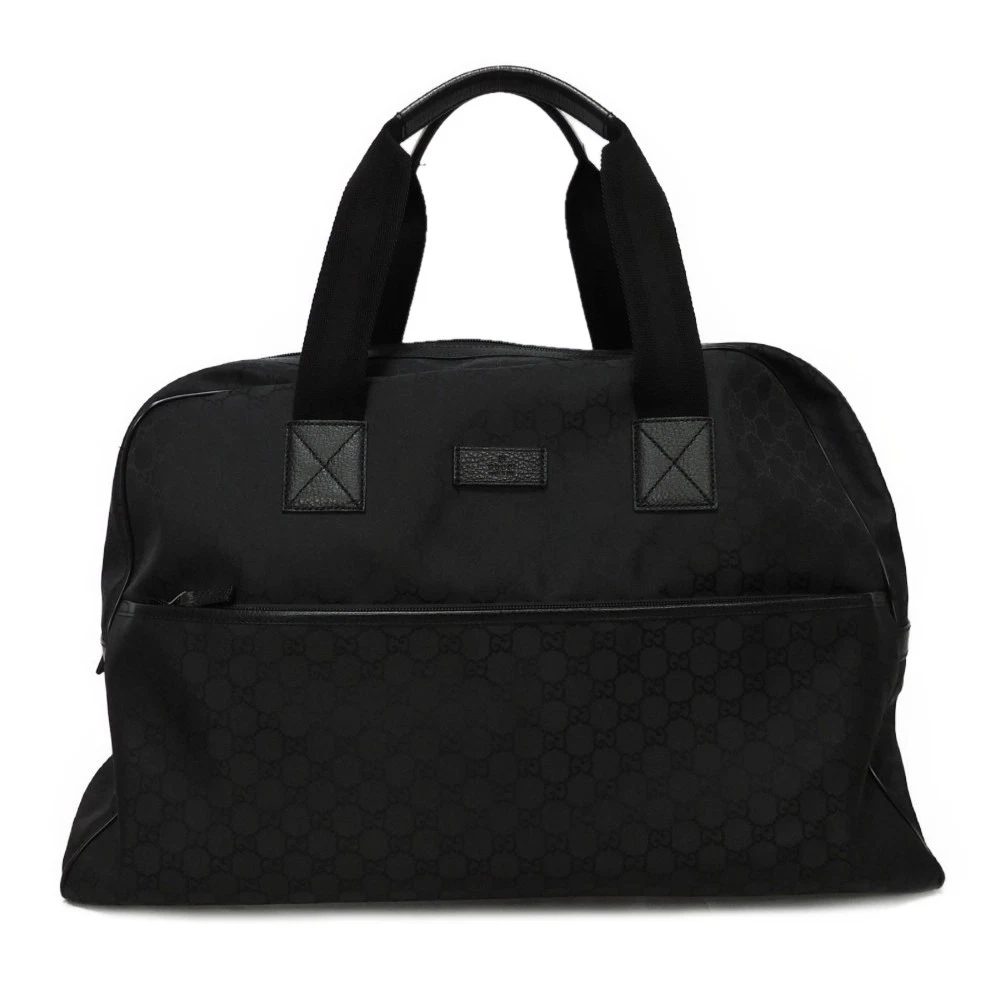 Sac à main Gucci sac Boston logo en relief double G grand Gg nylon noir 293573 r Ga