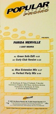 Farida Merville, I Just Wanna, (12'', Promo), NM or M-, 4140171180