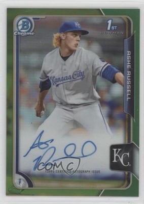 2015 Bowman Draft Chrome Pick Green Refractor 85/99 Ashe Russell Auto fm0