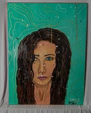 Original Painting 30x34x2 Haunt’ Acrylic On Canvas Signed by Artist