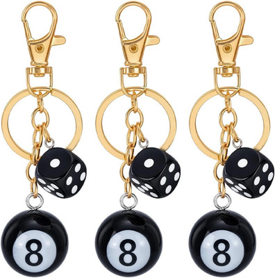 3 Stück Lucky 8 Ball Schlüsselanhänger Ästhetischer Taschenanhänger Magischer Po