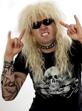 80s Men's Heavy Metal Blonde Rockstar Wig Big Hair Costume Heavy Metal Wig
