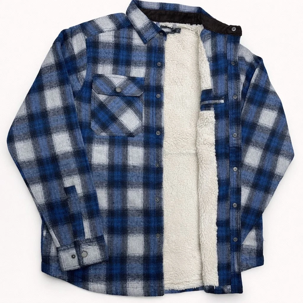 Men’s Sherpa Fleece Lined Flannel Shirt Jacket Padded Warm
Opens in a new window or tab