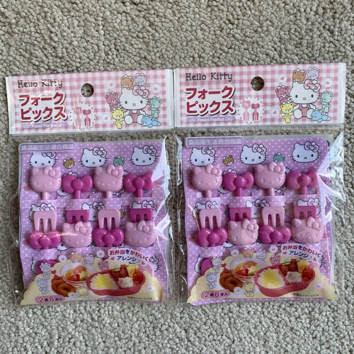 Sanrio Hello Kitty Cocktail Forks 2 Patterns Pack Of 8 Bento Party (Fork