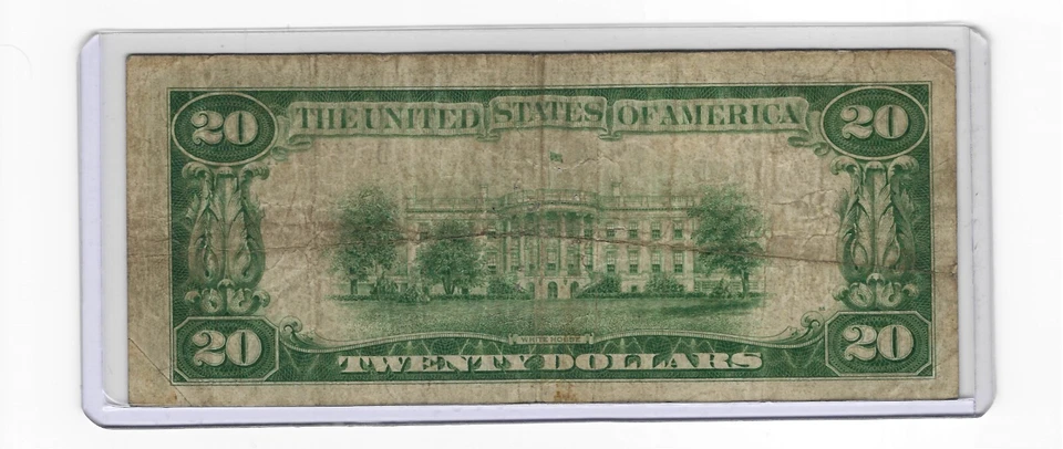 1929 Tradesman Bank Trust New Haven $20 Note National Currency 1202 CN626 - Image 2 of 2