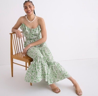 chinese dress ladies J CREW (XXS) Black Cotton Tiered Maxi Dress with Smocked Bust/Bodice – The  Thrifty Hippy main image 0
