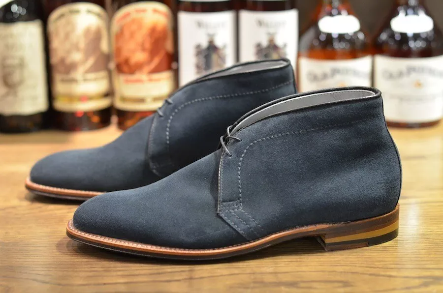 Handmade Men Navy blue Suede Chukka boots Men Casual boots Men Blue chukka boot