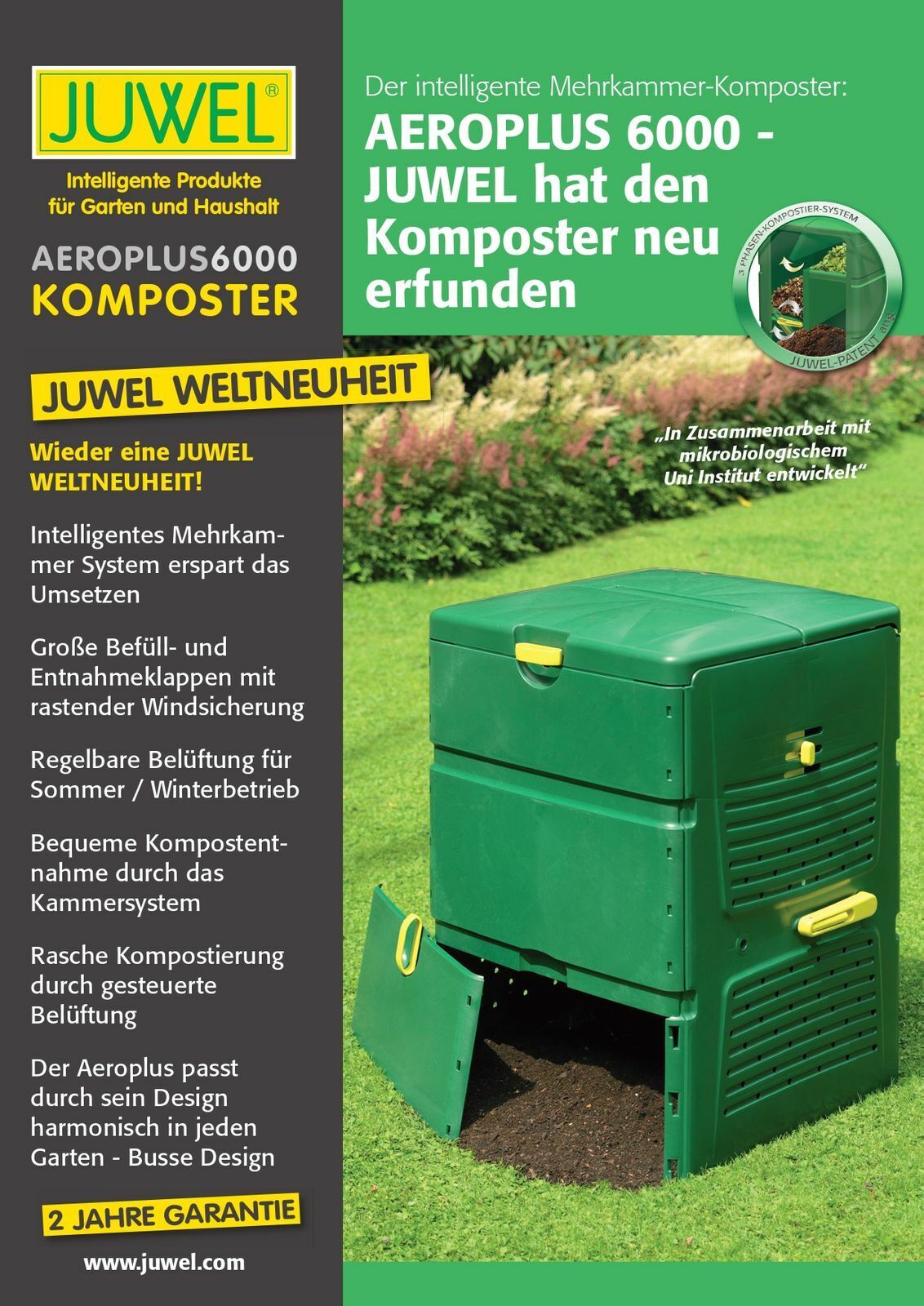 Juwel Gartenkomposter Thermokomposter 600 Liter AEROPLUS 6000 Garten Komposter